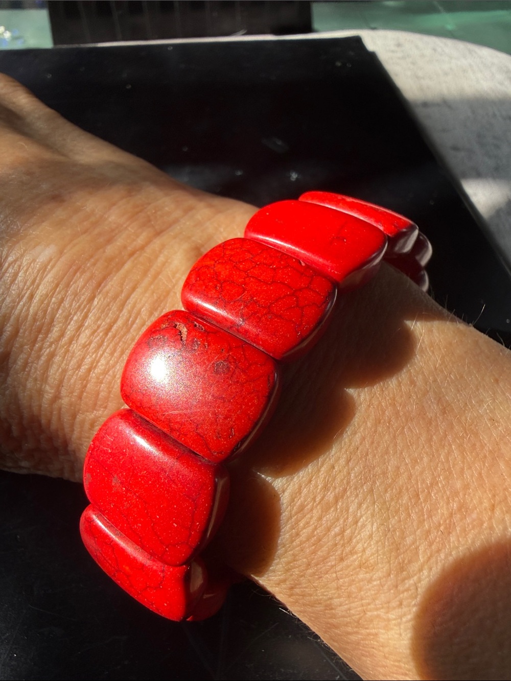 Red Stretch Coral   Bracelet-Women Jewelry